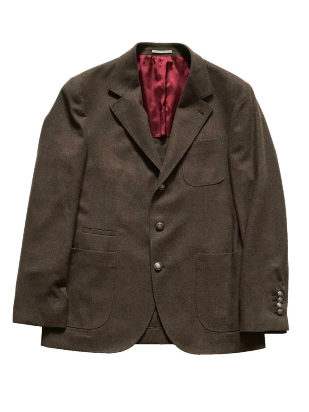 Brunello Cucinelli Sport Coat Jacket Blazer Mens 52 40 Brown Wool Silk Cashmere